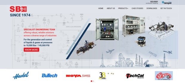 Screenshot - manufacturer website built by Tarun Gurwara / Virtual Pebbles
